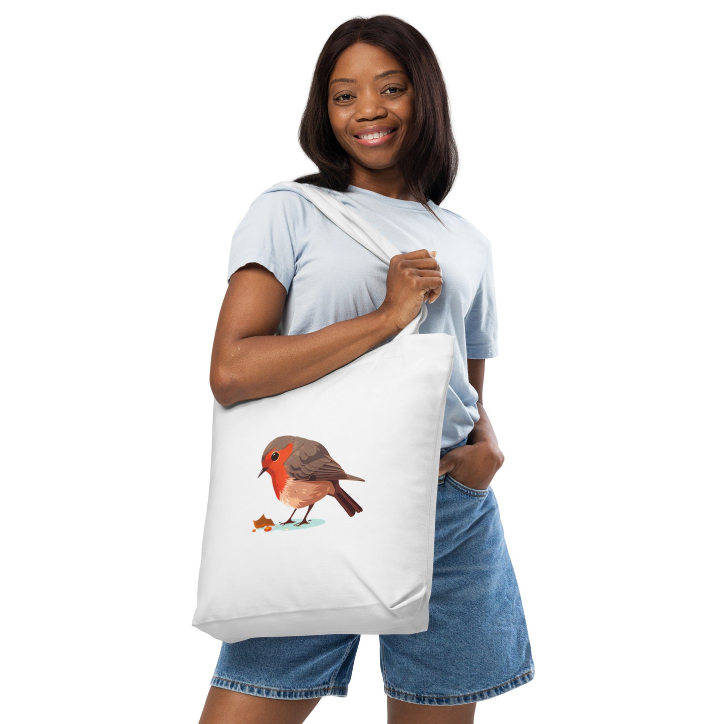 Red Robin Birdwatcher Cotton tote bag