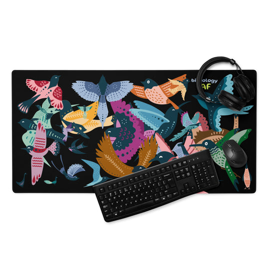 Gaming mouse pad with bird graphics