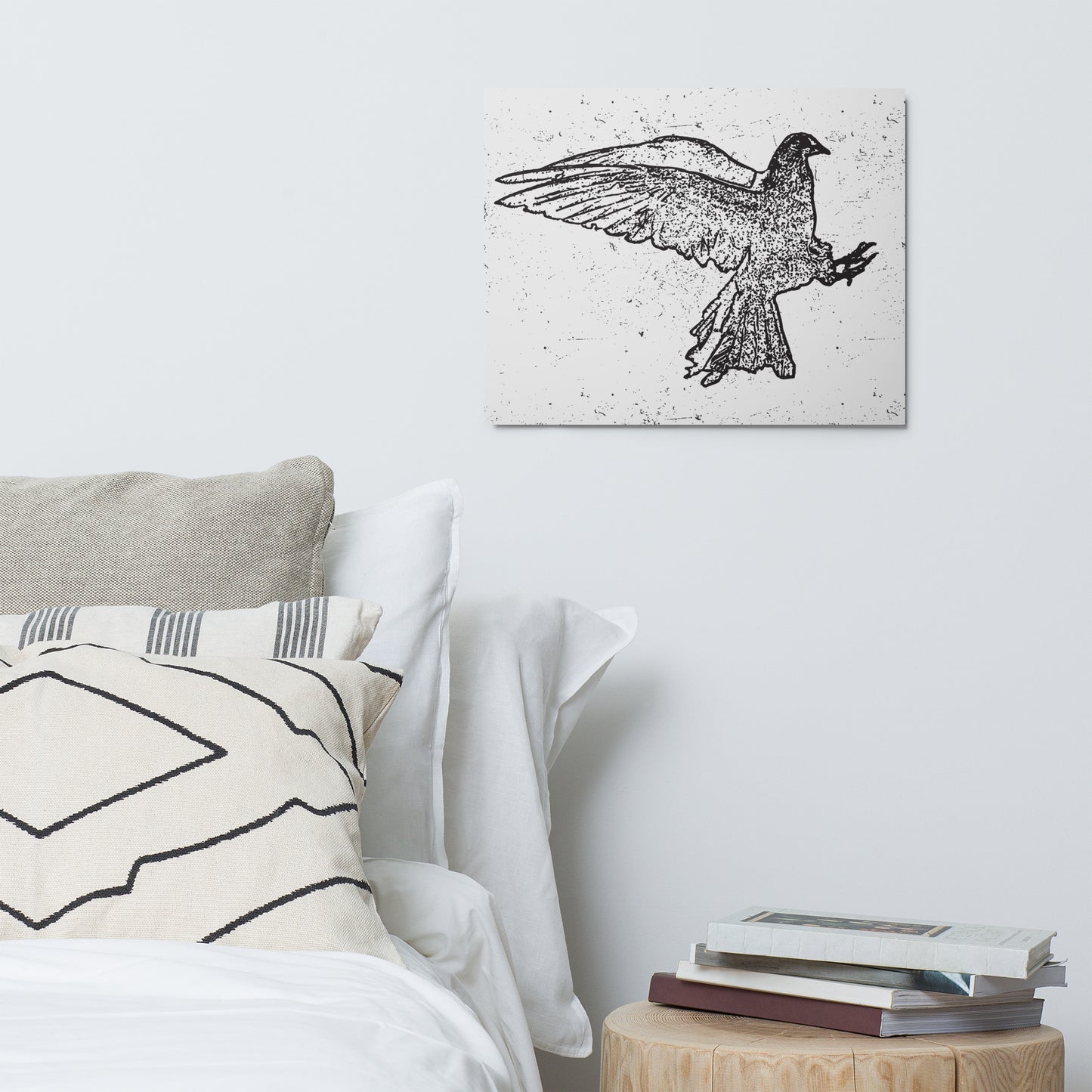 Bird Landing Metal prints