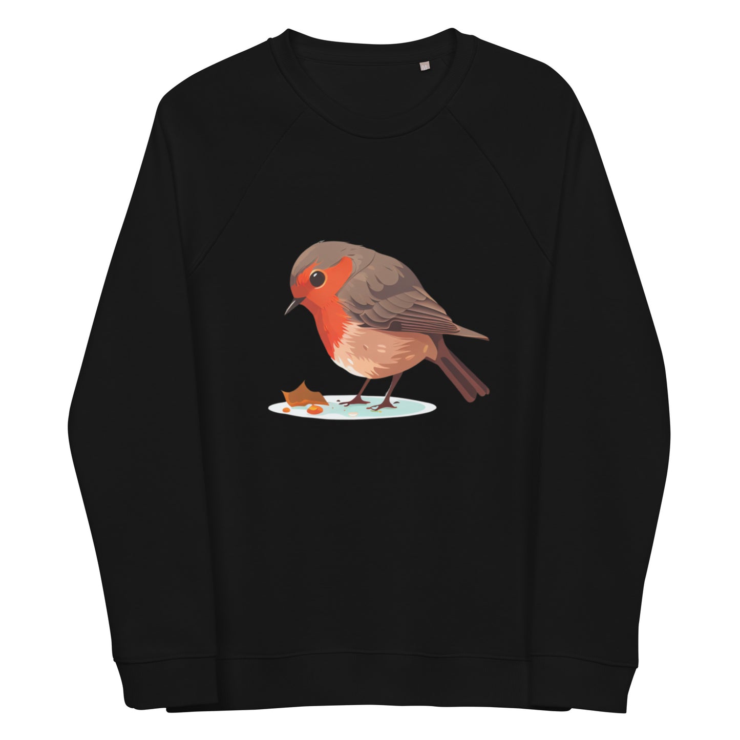 Cartoon Red Robin Bird Unisex organic raglan sweatshirt