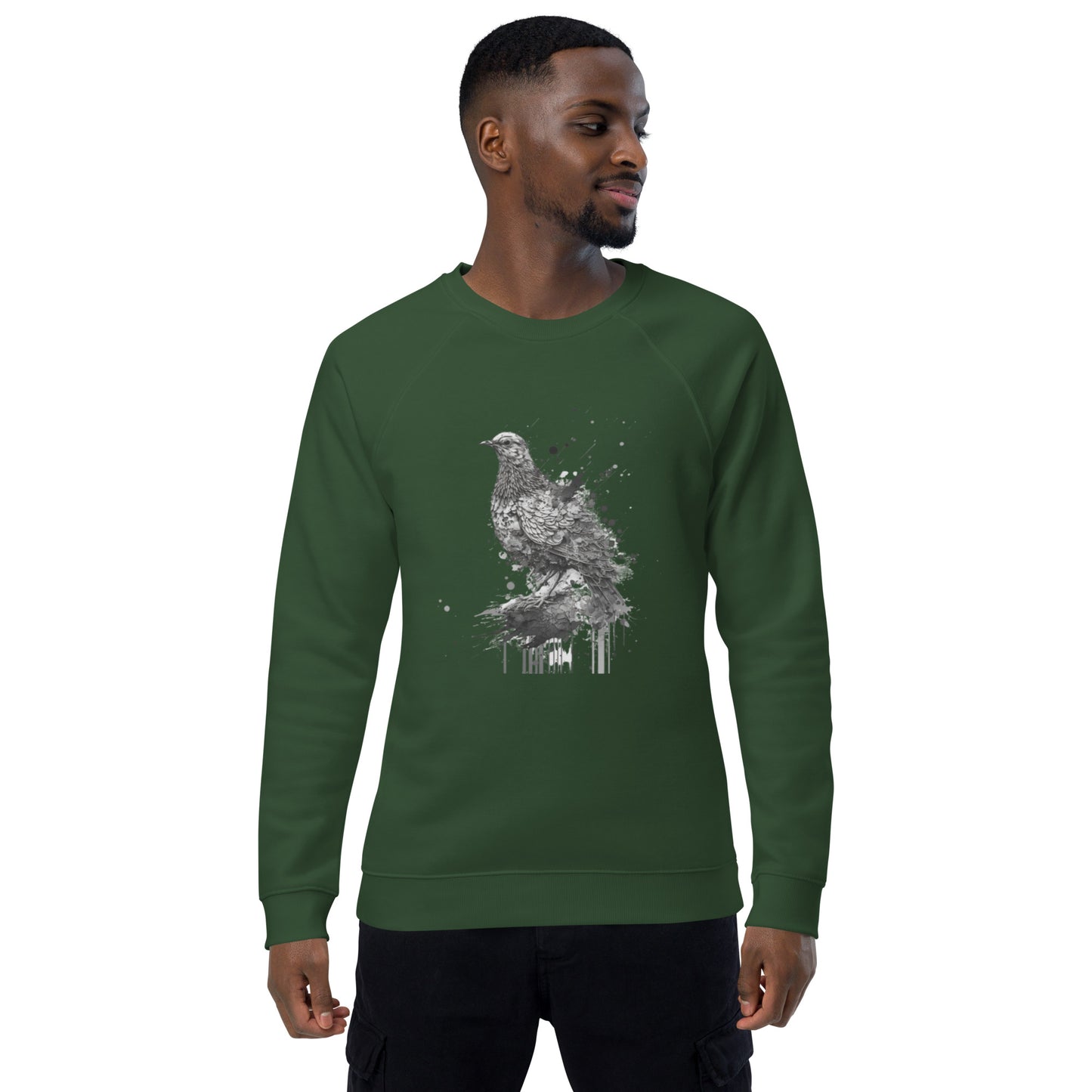 Mourning Dove Bird Unisex organic raglan sweatshirt