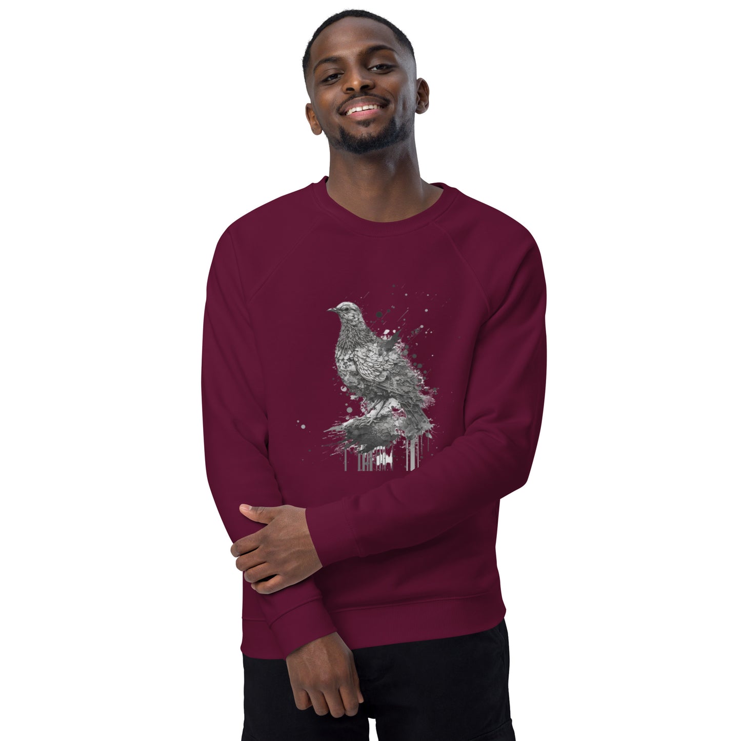 Mourning Dove Bird Unisex organic raglan sweatshirt