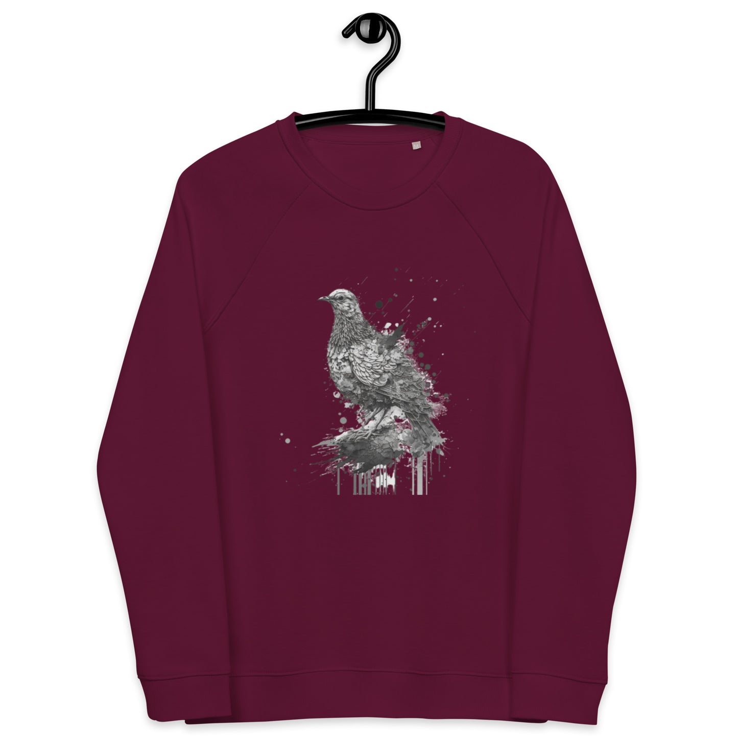 Mourning Dove Bird Unisex organic raglan sweatshirt