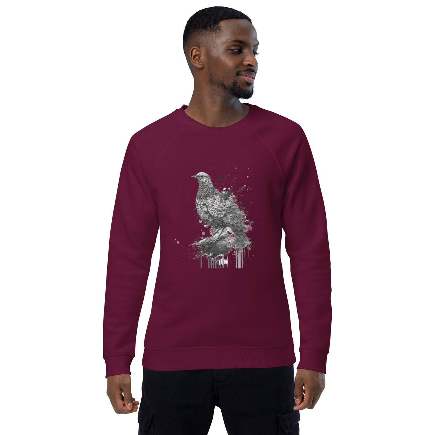 Mourning Dove Bird Unisex organic raglan sweatshirt