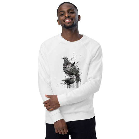 Mourning Dove Bird Unisex organic raglan sweatshirt