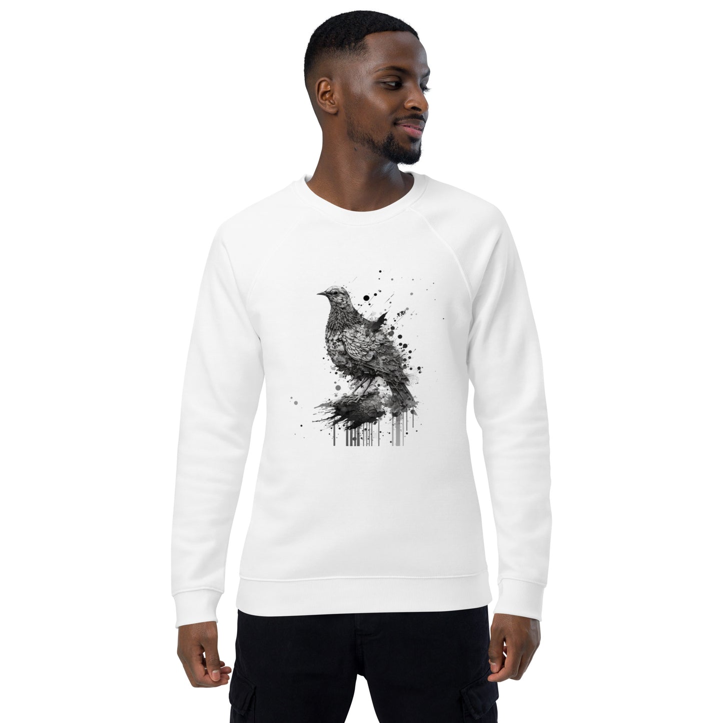 Mourning Dove Bird Unisex organic raglan sweatshirt