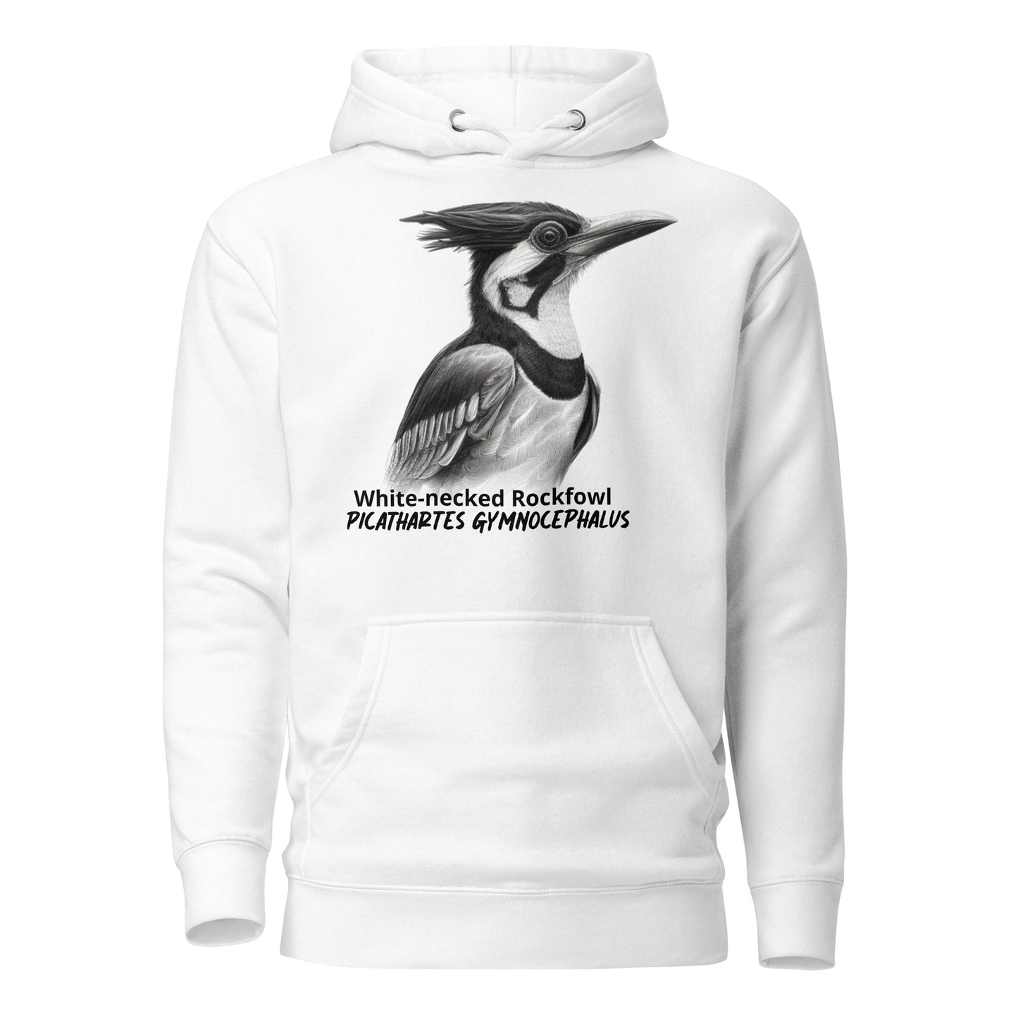 White-necked Rockfowl - Picathartes gymnocephalus Unisex Hoodie