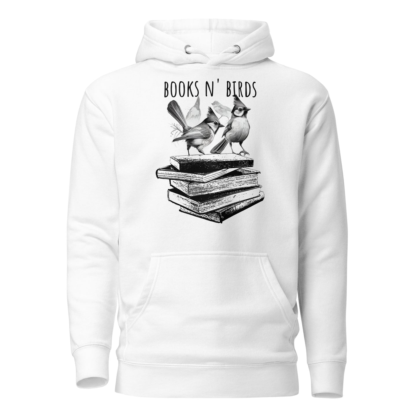 Book N' Birds White Unisex Hoodie