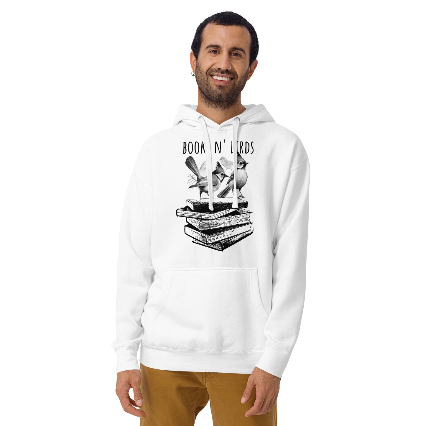 Book N' Birds White Unisex Hoodie