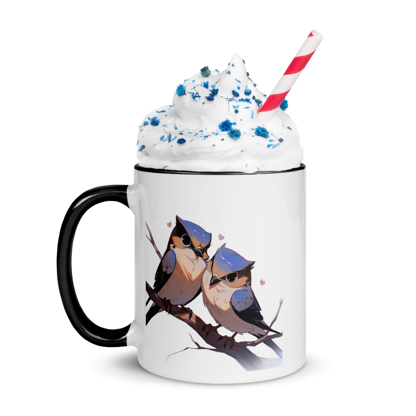 Whiskered Treeswift Lovebirds Mug with Color Inside