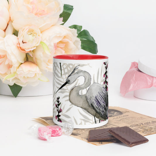 Bird Theme Stork Mug with Color Inside