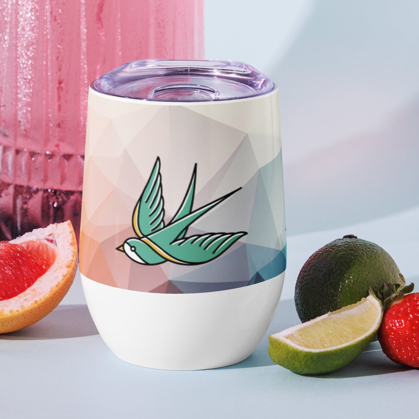 Bird Graphic Wine Tumbler